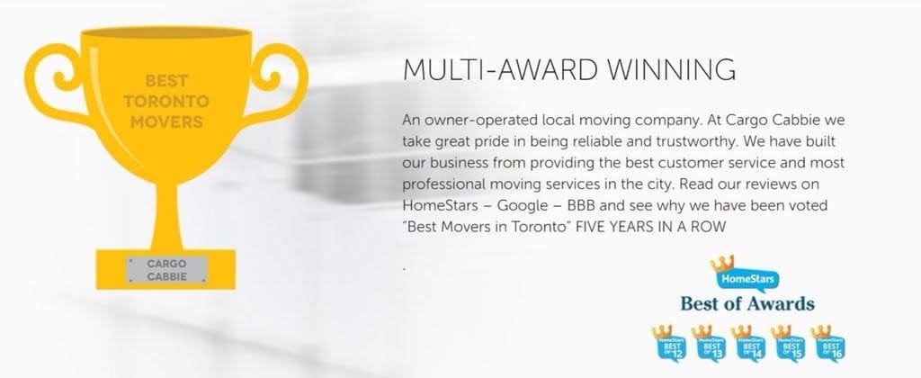 Cargo Cabbie Best of Awards HOMESTARS