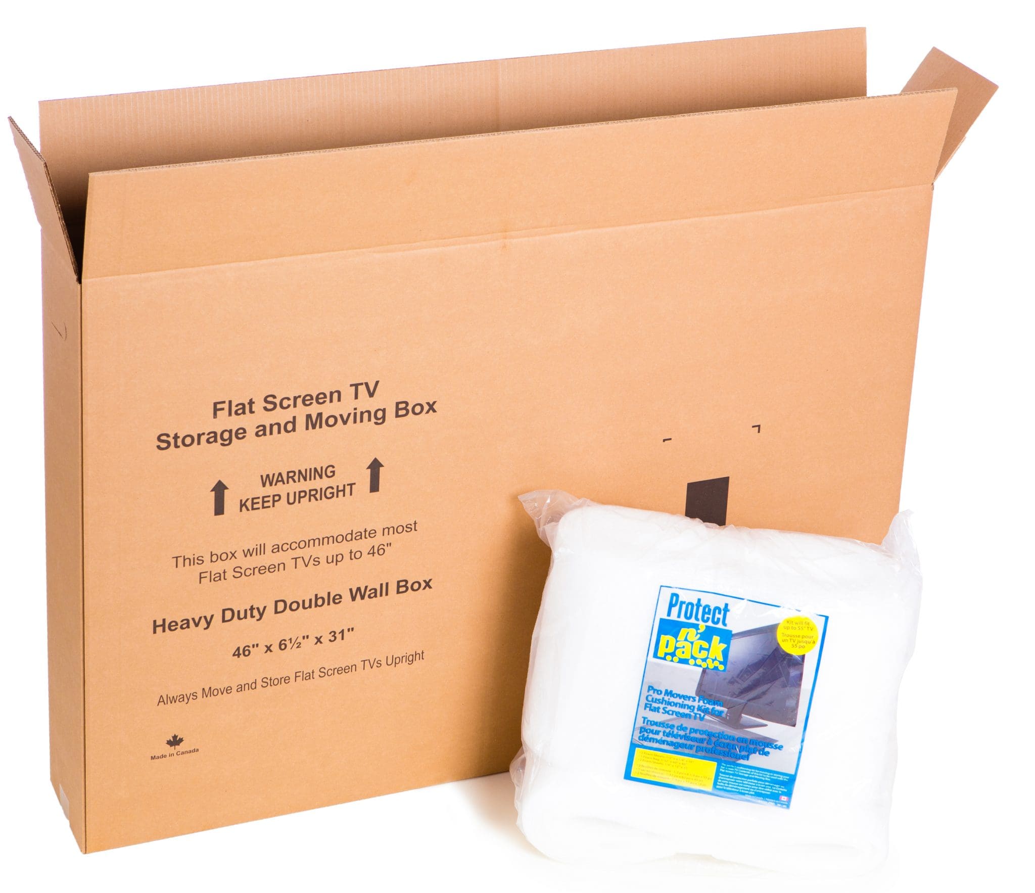 46" TV BOX plus PROTECTIVE FOAM KIT CARGO CABBIE